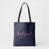 Elektrische Liefde Neon Roze Hart Bruidsmeisje Tote Bag (Voorkant)