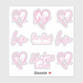 Elektrische Liefde Neon Roze Retro Signage Monogra Sticker (Vel)
