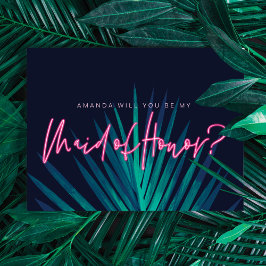 Elektrische liefdesneonroze zijn mijn dienstmeisje kaart