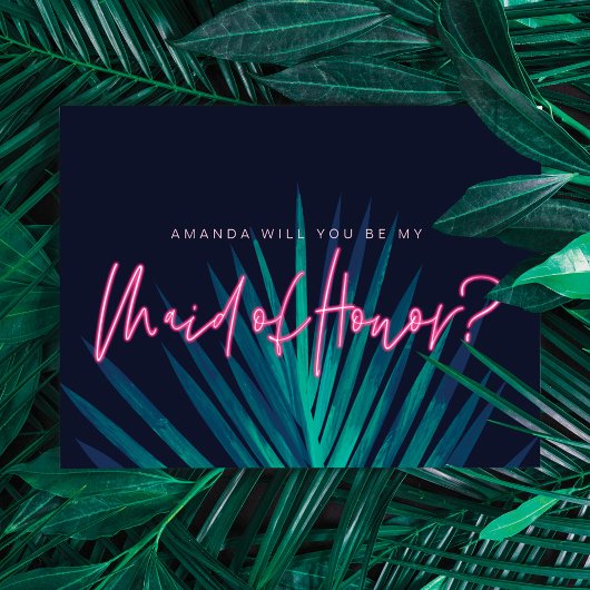 Elektrische liefdesneonroze zijn mijn dienstmeisje kaart