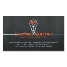 Elektrische lightbulb logo magnet visitekaartje