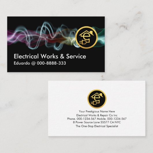 Elektrische Lightning Charge Gold Home Circuit Visitekaartje (Voorkant / Achterkant)