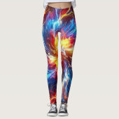 Elektrische Lightning heldere kleuren Leggings (Voorkant)
