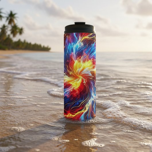 Elektrische Lightning heldere kleuren Thermosbeker