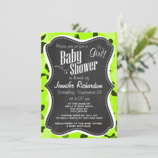 Elektrische Limoen Camo; Camouflage; Krijt look Kaart (Staand voorkant)