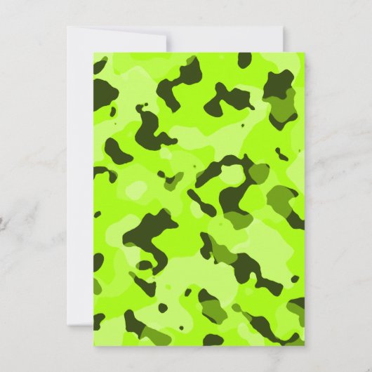 Elektrische Limoen Camo; Camouflage; Krijt look Kaart (Achterkant)