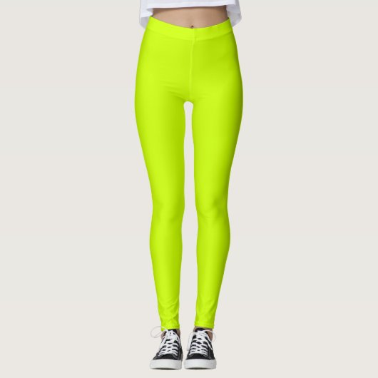 Elektrische Limoen Effen kleur Leggings (Voorkant)