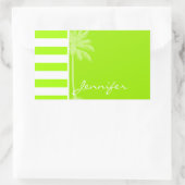 Elektrische Limoen horizontale strepen; handpalm Rechthoekige Sticker (Tas)