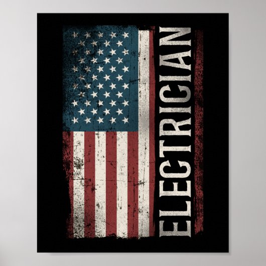 Elektrische Lineman Electricia (Amerikaanse vlag) Poster (Voorkant)