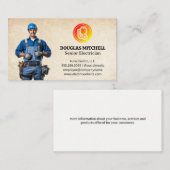 Elektrische Logo | Elektricien in werkkleding Visitekaartje (Voorkant / Achterkant)