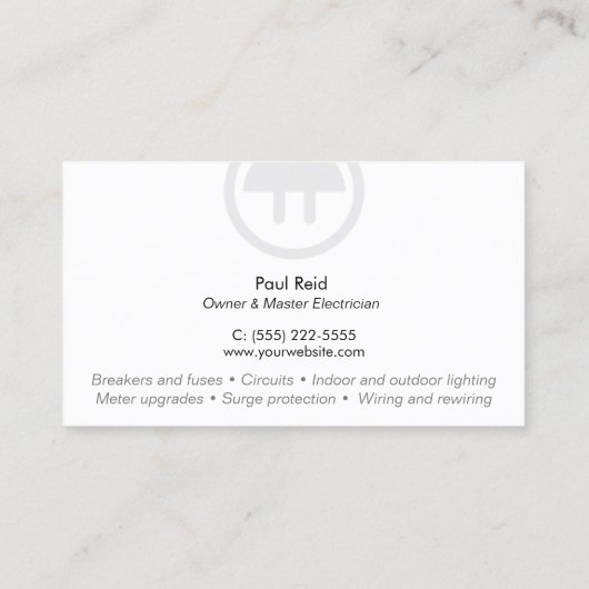 Elektrische Logo Visitekaartje (Achterkant)