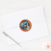 Elektrische matrixschedel ronde sticker (Envelop)