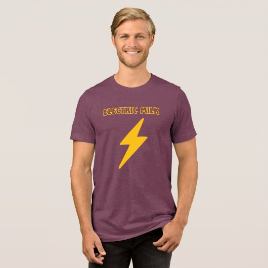 Elektrische melk (Maroon & Goud) Tri-Blend Shirt (Voorkant volledig)