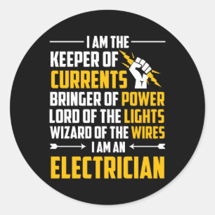 Elektrische merkstroom ronde sticker