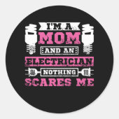 Elektrische moeder ronde sticker (Voorkant)