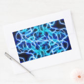 Elektrische Neon Aqua Blue Blauwgroen bliksem Rechthoekige Sticker (Envelop)