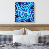 Elektrische neon Blue Tesla Coil Lightning Canvas Afdruk (Insitu (Slaapkamer))