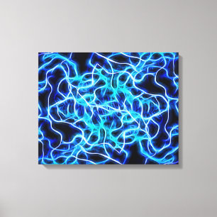 Elektrische neon Blue Tesla Coil Lightning Canvas Afdruk