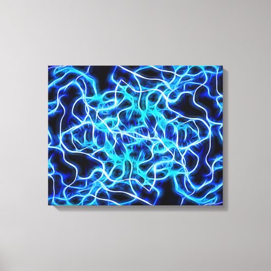 Elektrische neon Blue Tesla Coil Lightning Canvas Afdruk (Voorkant)