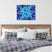 Elektrische neon Blue Tesla Coil Lightning Canvas Afdruk (Insitu (Slaapkamer))