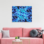 Elektrische neon Blue Tesla Coil Lightning Canvas Afdruk (Insitu (Woonkamer))