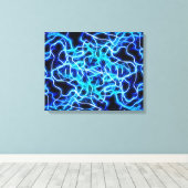 Elektrische neon Blue Tesla Coil Lightning Canvas Afdruk (Insitu (Houten vloer))