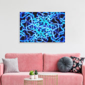 Elektrische neon Blue Tesla Coil Lightning Canvas Afdruk (Insitu (Woonkamer))