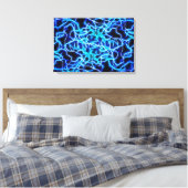 Elektrische neon Blue Tesla Coil Lightning Canvas Afdruk (Insitu (Slaapkamer))
