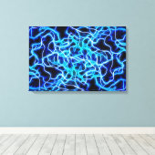 Elektrische neon Blue Tesla Coil Lightning Canvas Afdruk (Insitu (Houten vloer))