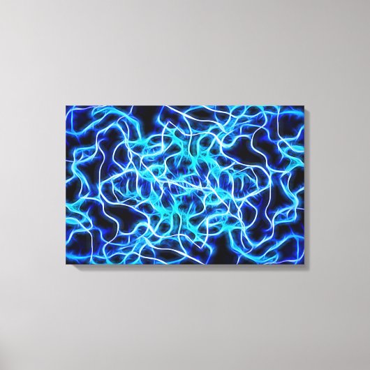 Elektrische neon Blue Tesla Coil Lightning Canvas Afdruk (Voorkant)