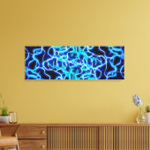 Elektrische neon Blue Tesla Coil Lightning Canvas Afdruk (Insitu (Woonkamer))