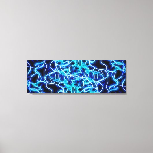 Elektrische neon Blue Tesla Coil Lightning Canvas Afdruk (Voorkant)