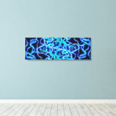 Elektrische neon Blue Tesla Coil Lightning Canvas Afdruk (Insitu (Houten vloer))