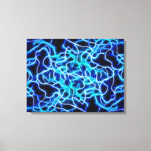 Elektrische neon Blue Tesla Coil Lightning Canvas Afdruk