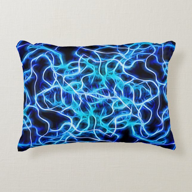 Elektrische neon Blue Tesla Coil Lightning Decoratief Kussen (Voorkant)