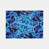 Elektrische neon Blue Tesla Coil Lightning Fleece Deken (Voorkant (Horizontaal))