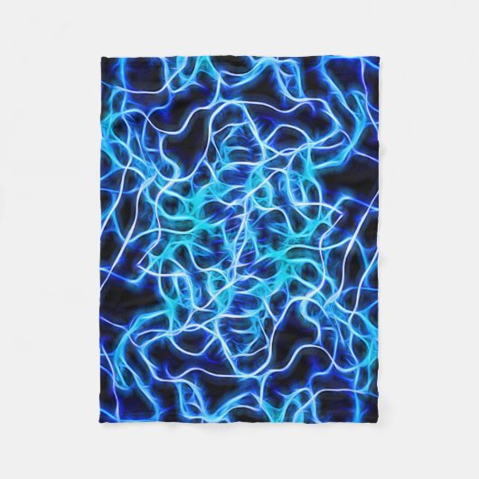 Elektrische neon Blue Tesla Coil Lightning Fleece Deken (Voorkant)