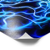 Elektrische neon Blue Tesla Coil Lightning Foto Afdruk (Hoek)