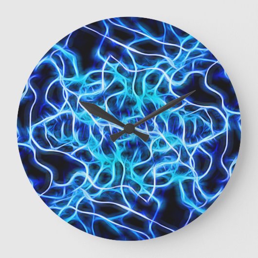 Elektrische neon Blue Tesla Coil Lightning Grote Klok (Voorkant)