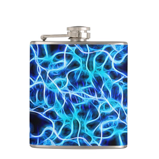 Elektrische neon Blue Tesla Coil Lightning Heupfles (Voorkant)