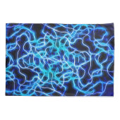 Elektrische neon Blue Tesla Coil Lightning Kussensloop (Achterkant)