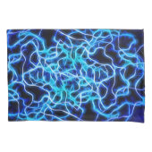 Elektrische neon Blue Tesla Coil Lightning Kussensloop (Voorkant)