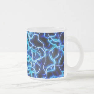 Elektrische neon Blue Tesla Coil Lightning Matglas Koffiemok