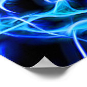 Elektrische neon Blue Tesla Coil Lightning Poster (Hoek)