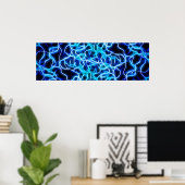 Elektrische neon Blue Tesla Coil Lightning Poster (Thuiskantoor)