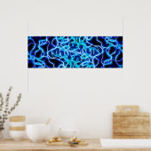 Elektrische neon Blue Tesla Coil Lightning Poster (Keuken)