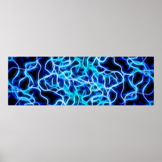 Elektrische neon Blue Tesla Coil Lightning Poster (Voorkant)