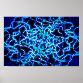 Elektrische neon Blue Tesla Coil Lightning Poster (Voorkant)