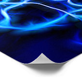 Elektrische neon Blue Tesla Coil Lightning Poster (Hoek)