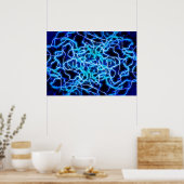 Elektrische neon Blue Tesla Coil Lightning Poster (Keuken)